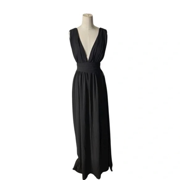 LULUS - Heavenly Hues Black Maxi Dress - Sz Small - Picture 2 of 7
